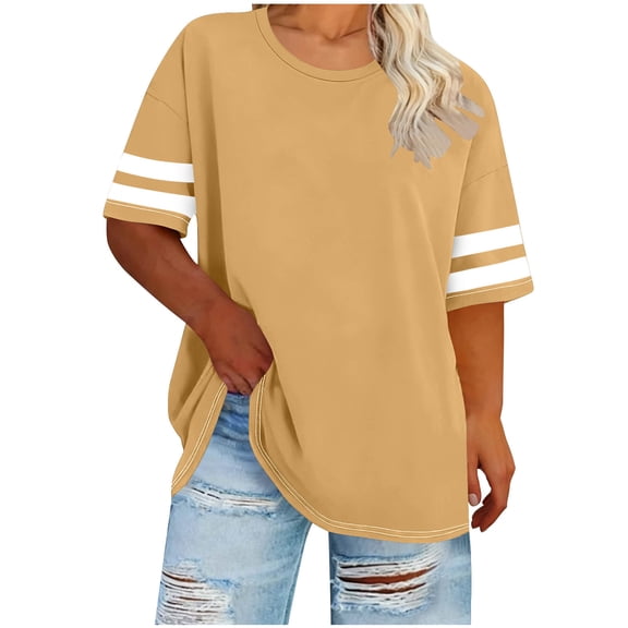 Levmjia Plus Size Women's T-Shirts 5XL Loose Fit Casual Pocket T-Shirt for Women Big and Tall Soft Stretch Summer Tee O-Neck Short Sleeve Basic Top (XL-5XL)