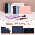 thumbnail image 3 of Uxcell Period Bag for Women Girls, 8.7 X 6.3" Small Essential First Period Bag with Zippers PU Leather Sanitary Towel Storage Pouch Portable Pads for Home Travel Daily Use, Dark Blue, 3 of 7