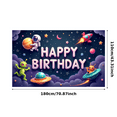 thumbnail image 2 of Astronaut Theme Kids Birthday Banner Space Elements Happy Birthday for Children's Party Indoor Decoration Event Celebration, 2 of 7