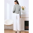 thumbnail image 3 of DARING DIVA Women's Vintage Notched Lapel Long Sleeve Cropped Blazer XS Gray, 3 of 6