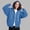 Blue, variant on ClodeEU Women's Sweatshirt ,Casual Loose Solid Color Pocket Sweatshirts, Long Sleeved Double Zipper Hooded Top Black,Womens Plus XXL