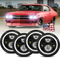 5.75" 5-3/4 Halo LED Headlights High Low Beam 4PCS For Chevy Chevelle 1964-1970