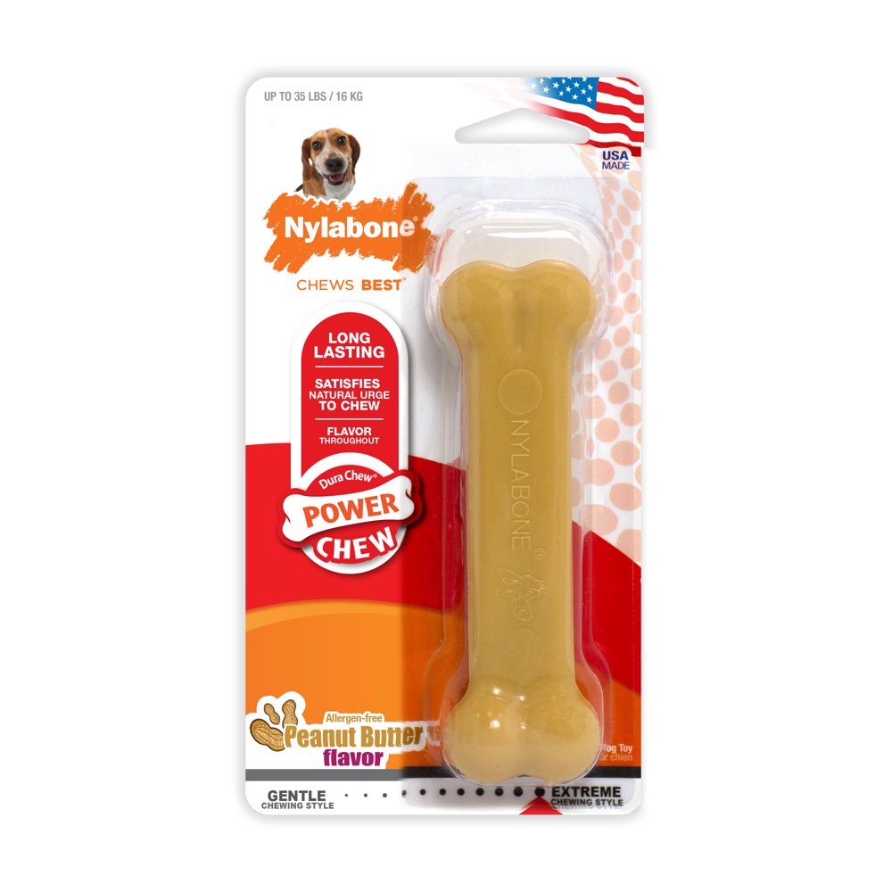 Nylabone Power Chew Dura Chew Peanut Butter Dog Chew Toy, Wolf
