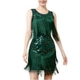 thumbnail image 2 of Rompers for Women Dgankt Flapper Dresses for Women,Lace Round Neck Great Dresses Fringed Roaring 20s Dresses, 2 of 3