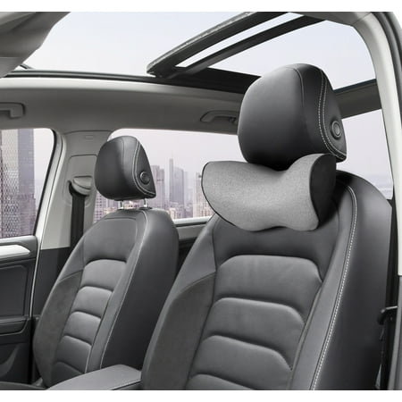 Auto Drive 1 Piece Memory Foam Car Head Support Polyester Gray - Universal Fit, 22CU15