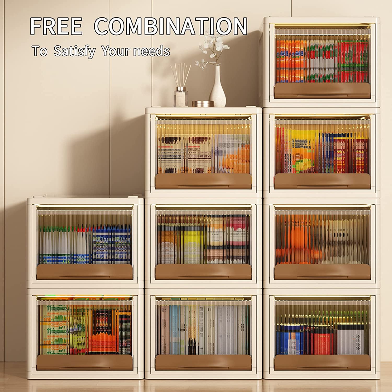 Plastic Drawers, Stackable Storage Drawers, 4 Drawers Plastic Storage