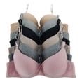 thumbnail image 1 of 6 Pieces Women Basic Full Cup Cotton Bra B/C/D/DD (38C), 1 of 4