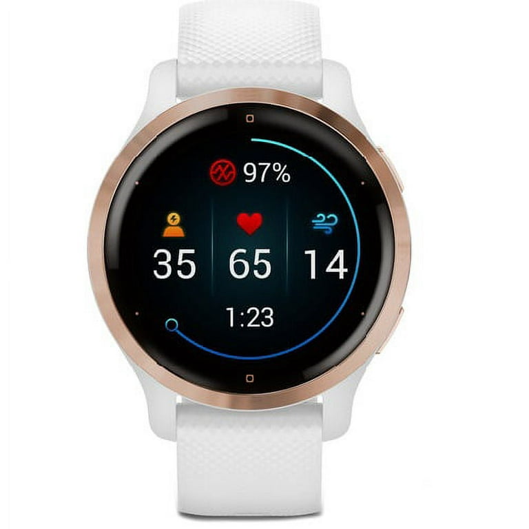 Garmin Venu 2S, Smaller-sized GPS Smartwatch with Advanced Health  Monitoring and Fitness Features, Rose Gold Bezel with White Case and  Silicone Band
