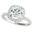 thumbnail image 2 of 1.75 Carat Halo Moissanite & Natural Diamond Engagement Ring In 14K White Gold In Ring Size 6.5, 2 of 6