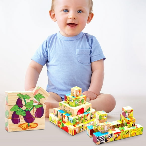 Pgyong Wooden Block Puzzles Toddlers Kids Toys Learning Games Educational