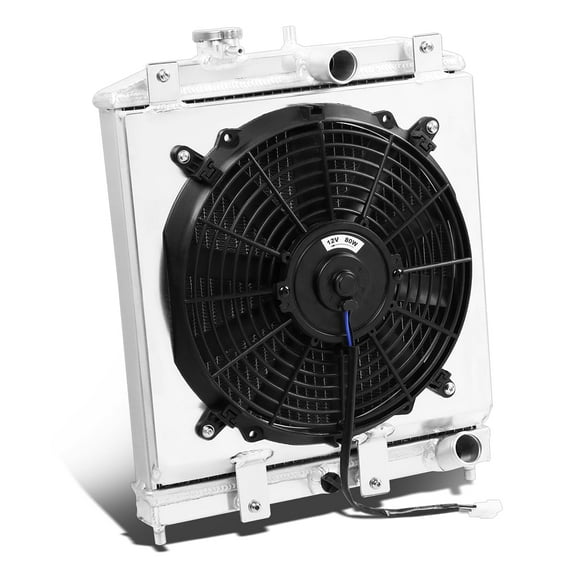 DNA Motoring For 94-00 EG/EH/EJ/EM/DC Manual 2-Row Aluminum Core Racing Radiator 12v Fan Shroud