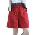 thumbnail image 6 of asjyhkr Plus Size Cargo Shorts Women with Pockets Elastic Waist Breathable Hiking Work Shorts,M-4XL, 6 of 6