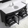 thumbnail image 3 of Ava 61" Single Bath Vanity in Espresso with White Engineered Stone Top and Round Sink with Matching Mirror, 3 of 4