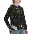 thumbnail image 6 of Fotbe Spiderweb Bats And A Spider Pattern Womens Long Sleeve Hoodie, Pullover Hooded Sweatshirt, Kangaroo Pocket Hoodie with Eye-catching Drawstrings-, 6 of 7