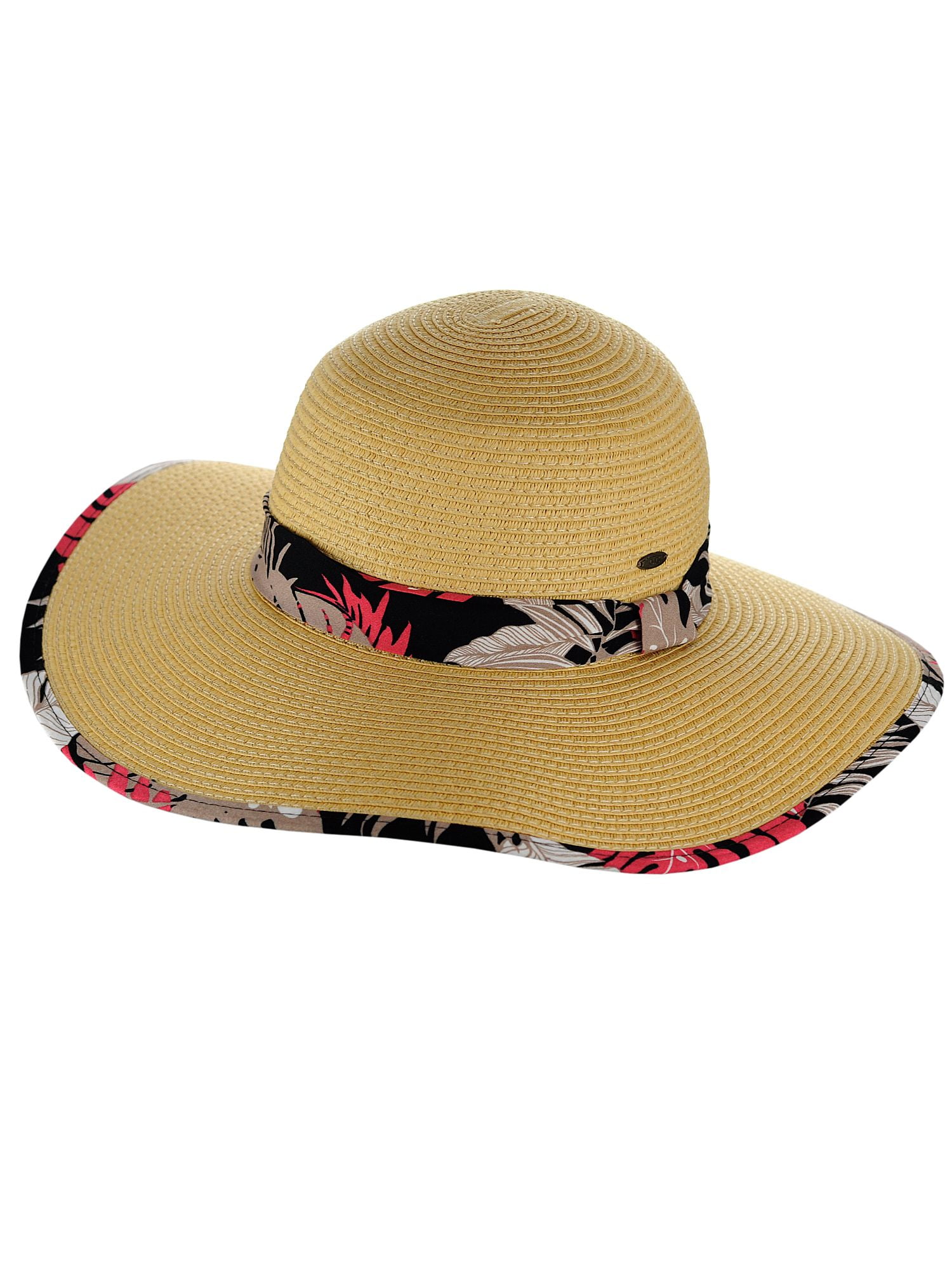 Floppy Brim Sun Hat with Print 