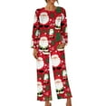 thumbnail image 6 of Tnhcen Festive 2-Piece Santa Claus Print Pajamas for Women Warm Long Sleeve Top Pants Soft Crew Neck Ideal Christmas Nightwear Homewear S-2XL, 6 of 6