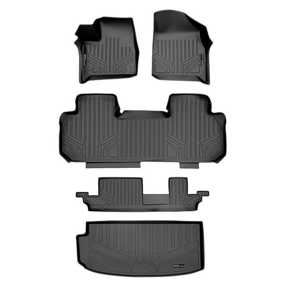SMARTLINER 4 Rows Custom Fit Floor Liners Compatible with 2018 - 2023 Chevrolet Traverse 8 Passenger