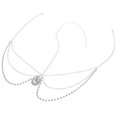 thumbnail image 2 of Cristal Front Chaîne Pompon Cheveux de Mariée Bande Cheveux Accessoires Goutte d'Eau Forme Blanc, 2 of 9