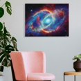 thumbnail image 3 of Pratyus Spiral Galaxy Blue Star Red Star Canvas Wall Art Ready to Hang for Home Decor 16x12in, 3 of 6