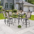 thumbnail image 3 of Patio Festival Metal 8-Piece Outdoor Bistro Dining Set in Gray/Black, 3 of 8