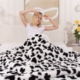 thumbnail image 6 of Teler White Cow Print Fleece Throw, 40 in x 60 in, 6 of 7