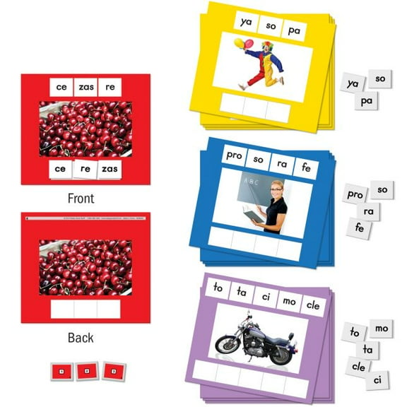 Really Good Stuff Mixed Up Syllables - Mezcla de sA?labas - 30 mats, 114 tiles