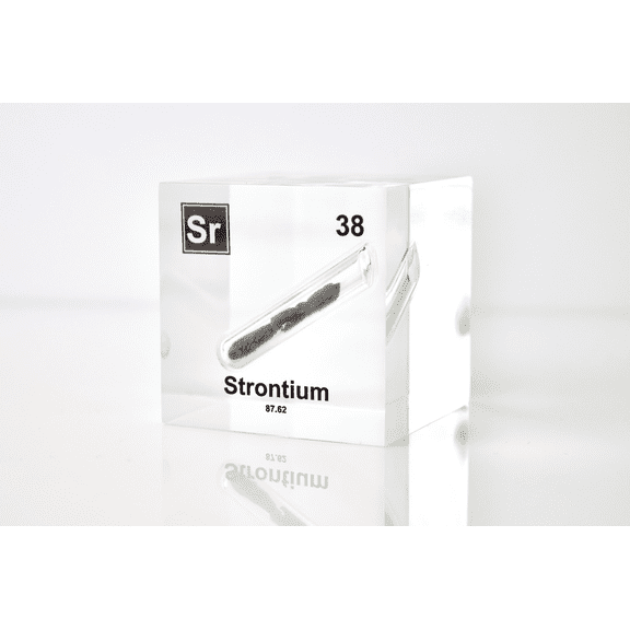 Engineered Labs Educational Strontium Element Cube Display Clear Acrylic USA