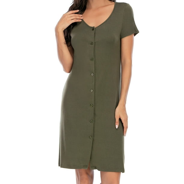 Maternity Full Night Gown- L Green