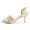 thumbnail image 3 of Womens Salem Satin D'orsay Peep-toe Rhinestone High Heels, 3 of 9