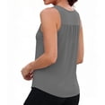thumbnail image 6 of Hurxie Women Scoop Neck Flowy Loose Fit Tank Top Sleeveless Summer Tops Shirts Gray,S, 6 of 7