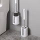 thumbnail image 4 of Cepillo de inodoro con cerdas duras, juego de limpieza de tazas de baño moderno y compacto, mango largo para baño, blanco, 4 of 8
