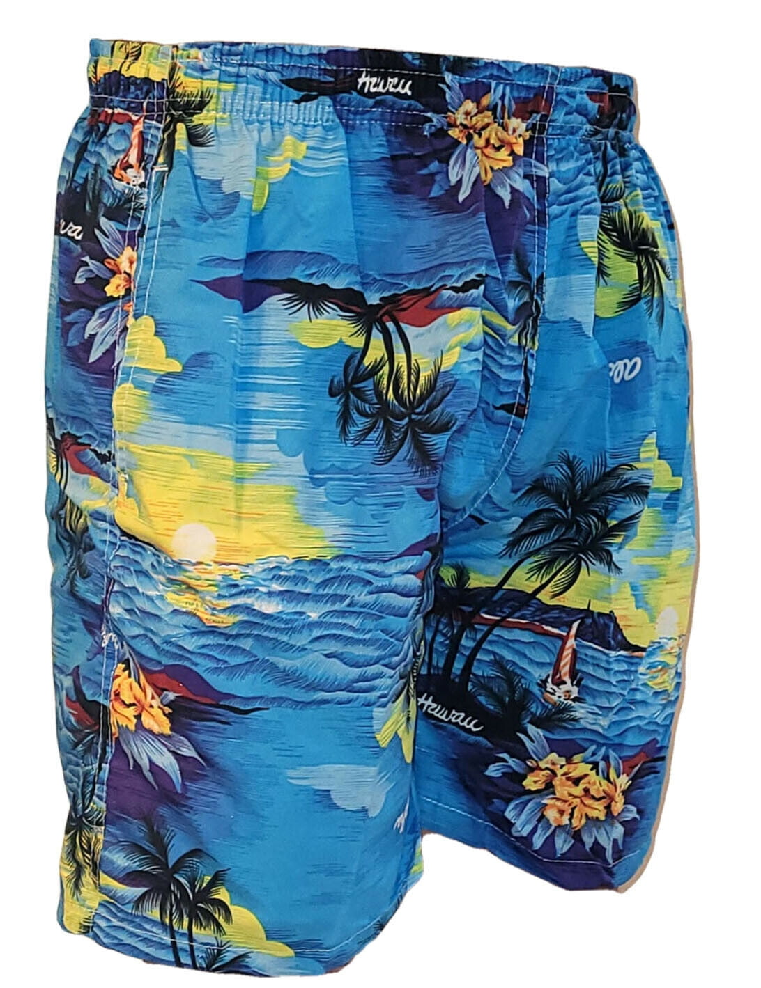 Men's Elastic Waist Swim Shorts, Swimming Trunks, Board Shorts, Bathing Suit w/ Two Side Packets