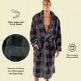 thumbnail image 6 of Grey Buffalo Check Lazy One Ultra-Cozy Plaid Bathrobes for Men (L/xl), 6 of 7