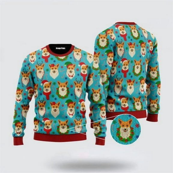 Corgi Snow Dog Christmas Ugly Christmas Sweater – Dog Lover Christmas Sweater