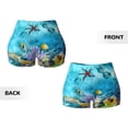 thumbnail image 5 of Haiem Corals and Tropical Fish No Front Seam Biker Shorts for Women Yoga Workout Gym Bike Shorts with Tummy Control Moisture-Wicking-Medium, 5 of 9