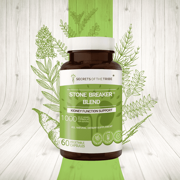 Secrets of the Tribe Stone Breaker Blend Capsules Dietary Supplement, Natural Herb Blend, Made from Stonebreaker, Burdock, Yucca, Goldenrod, Horsetail, Tribulus 60 Count
