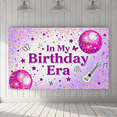 thumbnail image 7 of Purple Themed Birthday Backdrop Banner with Butterflies Disco Balls Stars Guitar Decorations Happy Birthday Party Supplies Photography Props Birthday Decoration Party Decor Backgrounds, 7 of 7