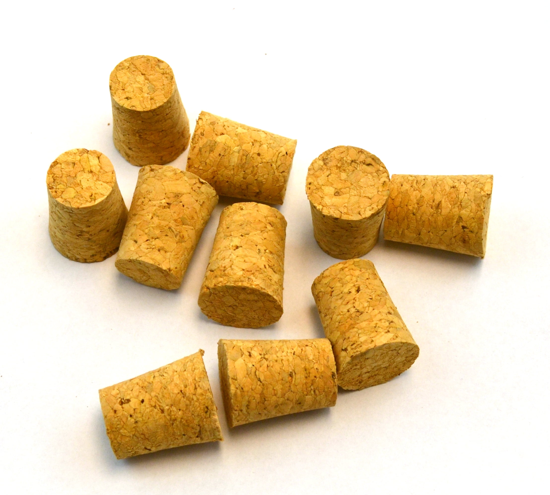 10PK Cork Stoppers, Size 10 20mm Bottom, 25mm Top, 31mm Length