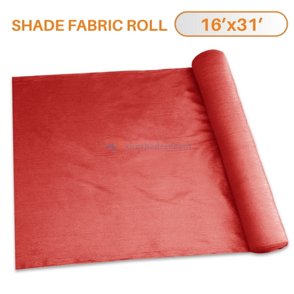 TANG Sunshades Depot 16' x 31' Shade Cloth 180 GSM HDPE Red Fabric Roll Up to 95% Blockage UV ResisRedt Mesh Net
