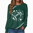 thumbnail image 5 of Towmus Women's 2025 Autumn Winter Casual Rugby and Love Printed Crewneck Long Sleeve Sweatshirt Loose Pullover Tops, 5 of 6