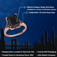 thumbnail image 2 of Gem Stone King 14K Rose Gold Black Onyx Ring for Women (4.45 Cttw, Gemstone Birthstone, Emerald Cut 11x9MM), 2 of 6