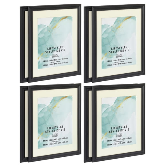Studio Decor Black 11" x 14" Frame with Mat, Lifestyles, 4 Packs: 2 ct. (8 total)