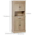 thumbnail image 3 of HOMCOM Kitchen Pantry Storage Cabinet with Open Shelf Adjustable Shelving, 3 of 9