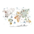 thumbnail image 2 of jifeng Animal World Map Wall Stickers Cartoon Wall Decals for Living Room Baby Room, 2 of 9
