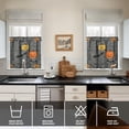 thumbnail image 2 of Set of 2 Halloween Tier Curtains with Ghost and Pumpkin Artwork, Vintage Style Rod Pocket Kitchen Panels 27.5x24in(70x60cm) Kitchen Curtains, 2 of 4