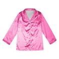 thumbnail image 4 of WOYY Family Pajama Set Satin Solid Long Sleeve Shirt Top Pants Sleepwear Jammies, 4 of 8