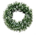 thumbnail image 2 of 15.75in Artificial Trumpet Rose Wreath Plastic Floral Garland Front Door Wall Decor, 2 of 9