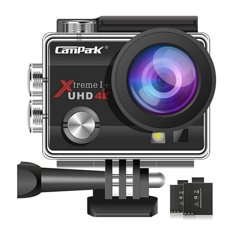 Campark ACT74 Action Camera 16MP 4K WiFi Waterproof Sports Cam 170 Degree Ultra Wide Angle Lens with 2 Pcs Batteries and Mounting Accessories