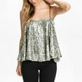 thumbnail image 4 of Njoeus Women Sexy Sparkly Sequin Camis Tank Tops Summer Spaghetti Strap Sleeveless Flowy Tunic Shirts S-XXL, 4 of 5