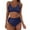 Dark Blue, variant on Cathalem Women's High Cut String Triangle Bikini Set Swimsuits Sexy Bathing Suits 2 Piece (AG,L)
